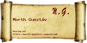 Morth Gusztáv névjegykártya